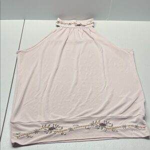 Sussan Light Pink Embellished Halter Blouse